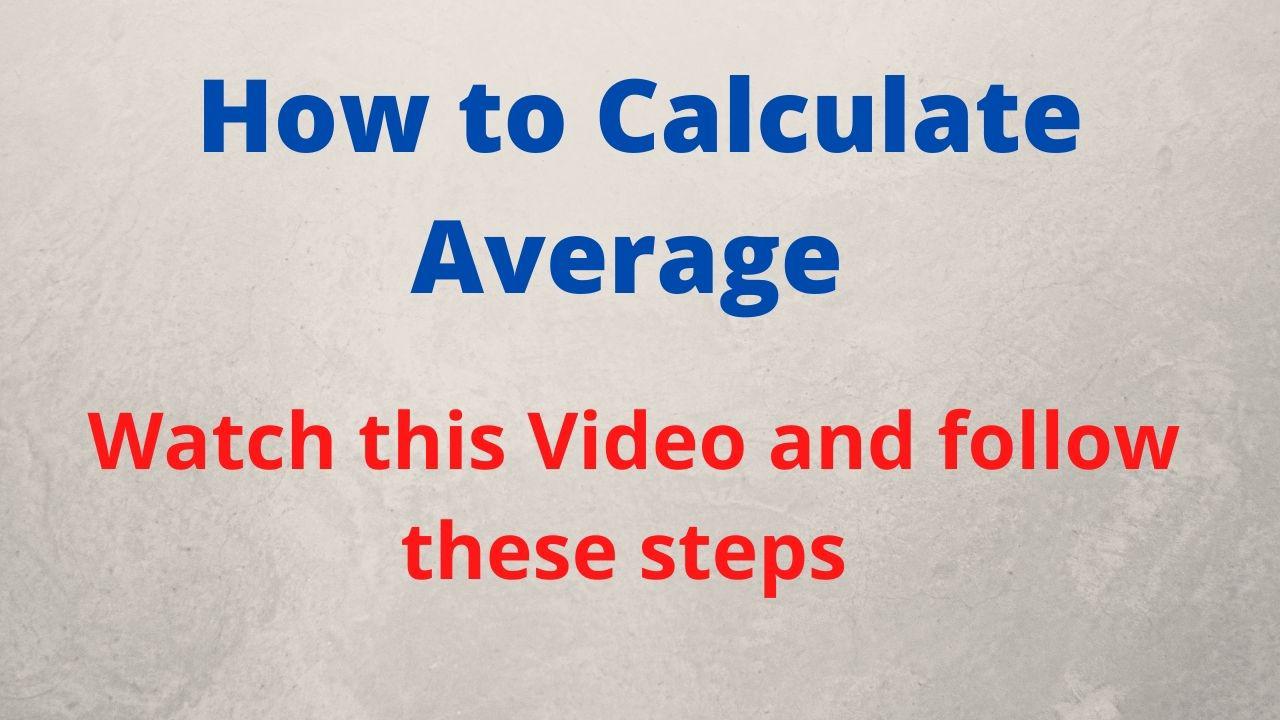 'Video thumbnail for How to Calculate Average '